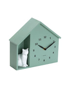 Karlsson wandklok Sitting Cat, groen, schuin aanzicht