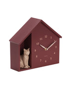 Karlsson wandklok Sitting Cat, rood, schuin aanzicht
