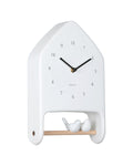 Karlsson wandklok Love Birds, wit, schuin aanzicht