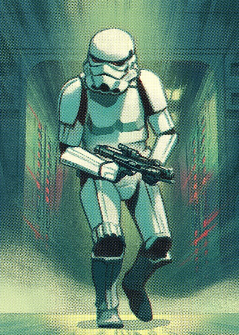 Komar Into Adventure Star Wars Mandalorian Stormtrooper Print IADX4-024 behang