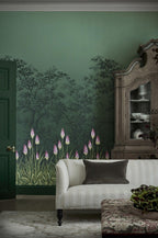 Little Greene Upper Brook St Night Garden behang staal