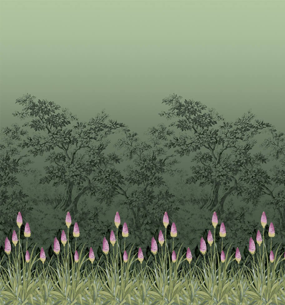 Little Greene London Wallpapers IV Upper Brook St Night Garden behang