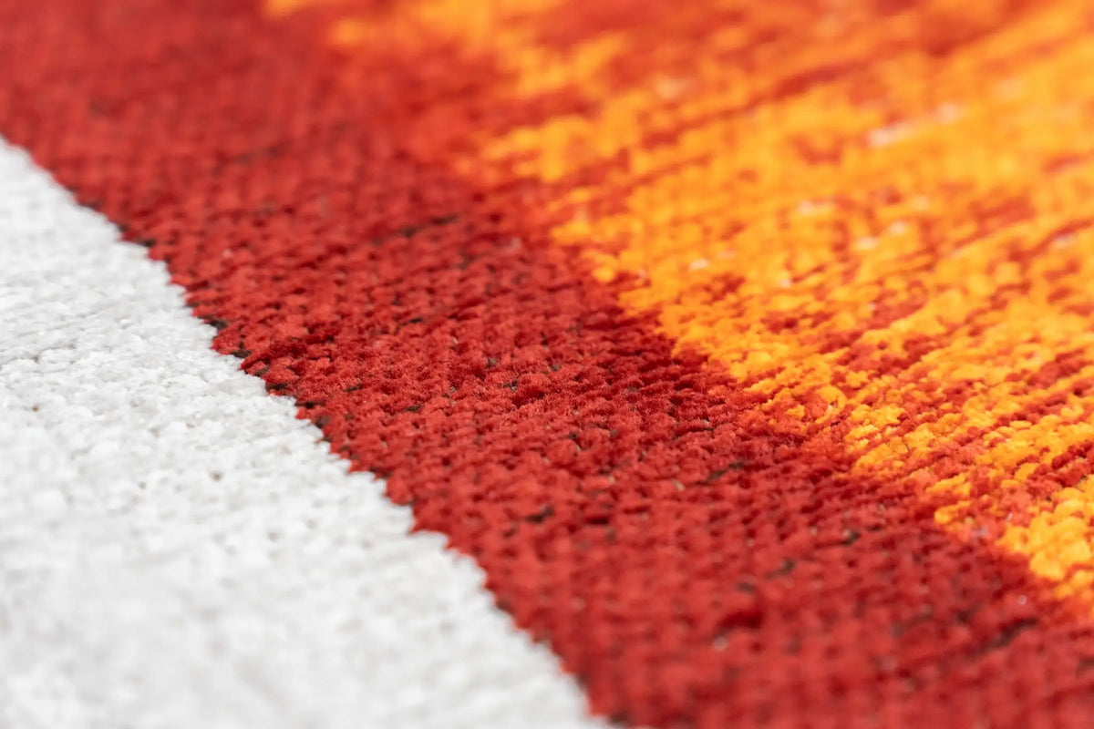 Close-up van het dessin van het Louis de Poortere Craft Brush 2061 Orange vloerkleed