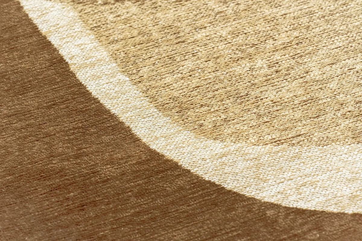 Close-up van het dessin van het Louis de Poortere Craft Marble 2063 Oak vloerkleed