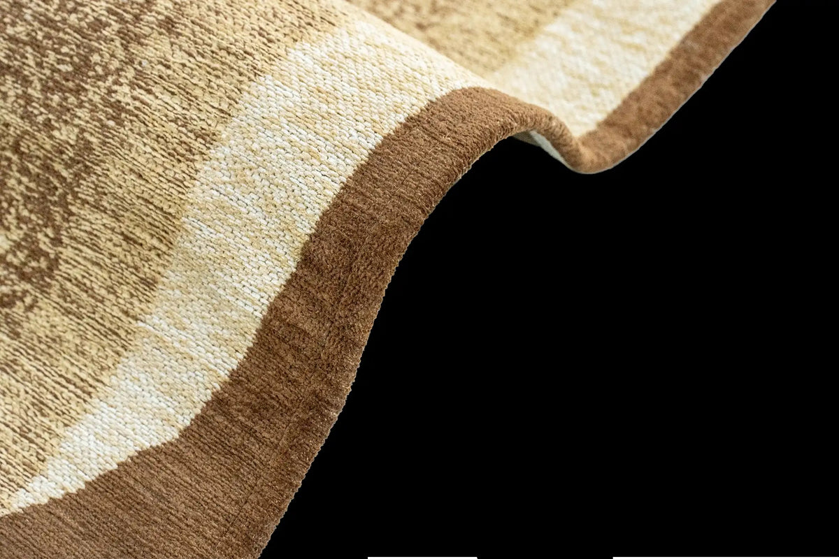 Louis de Poortere Craft Marble 2063 Oak vloerkleed met een plooi, dun en soepel