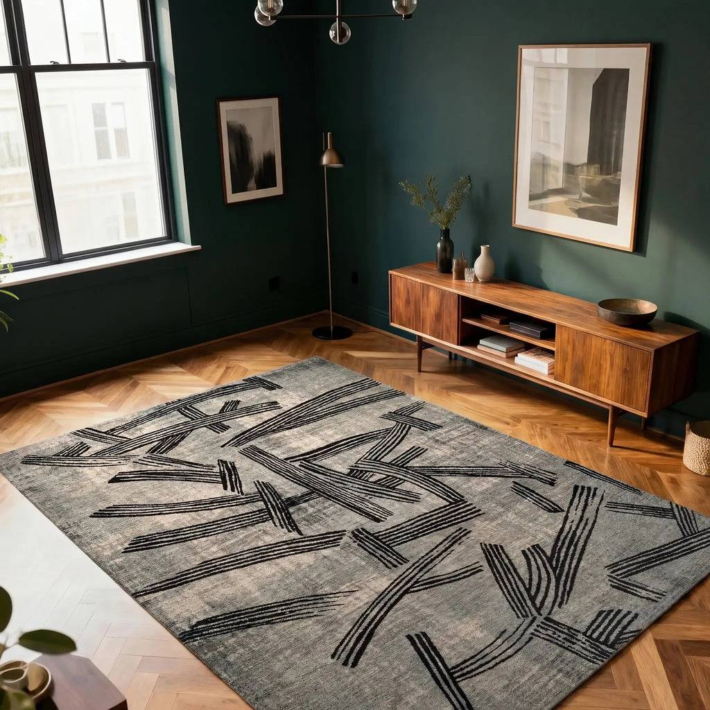 Louis de Poortere Meditation Kanji 2066 Dark Street vloerkleed in interieur