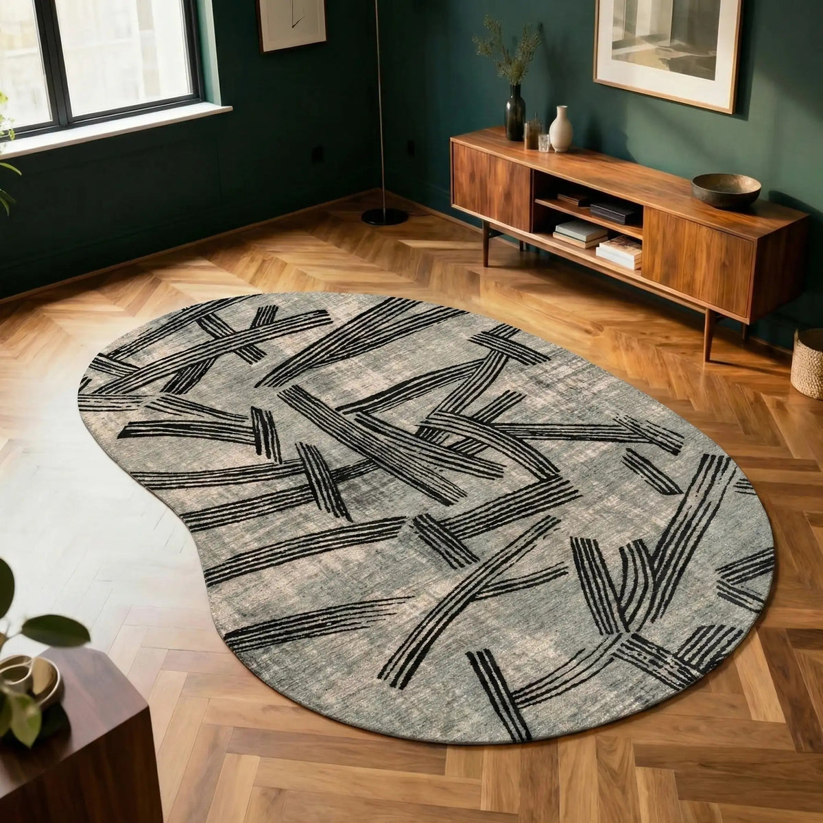 Louis de Poortere Meditation Kanji 2066 Dark Street vloerkleed in interieur