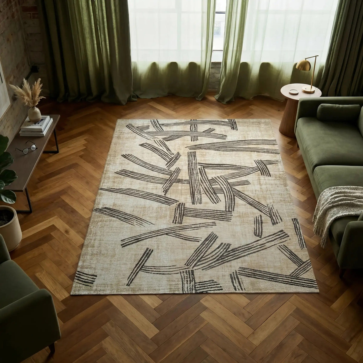 Louis de Poortere Meditation Kanji 2067 Slate vloerkleed in interieur