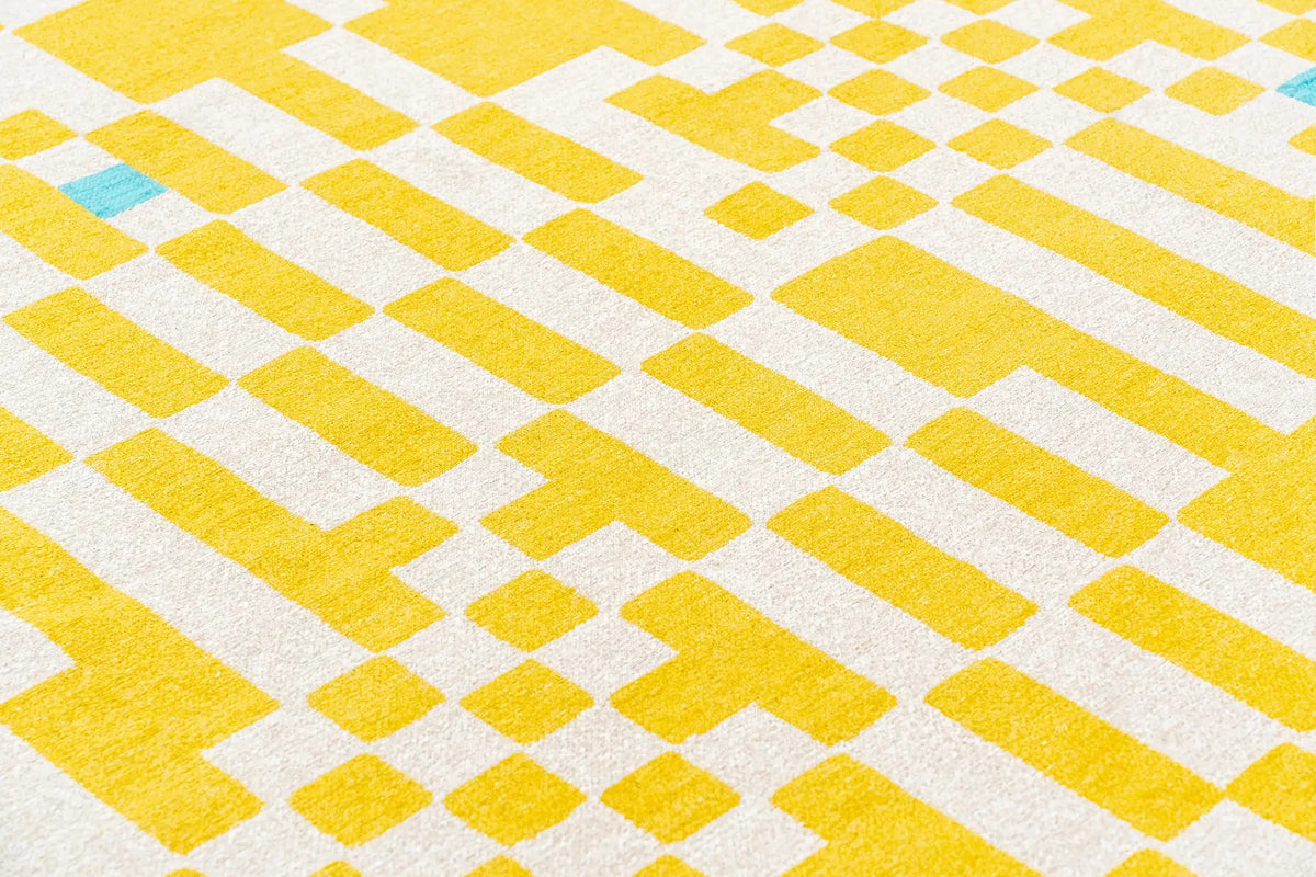 Close-up van het dessin van het Louis de Poortere Craft Chess 2074 Cupcake vloerkleed
