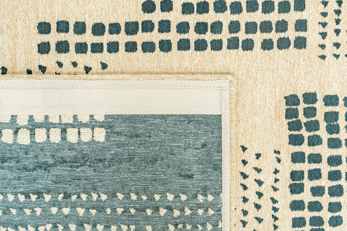 Close-up van het dessin van het Louis de Poortere Craft Zen Garden 2076 Scots Pine vloerkleed