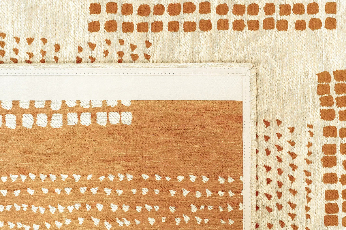 Close-up van het dessin van het Louis de Poortere Craft Zen Garden 2079 Dryed Banana vloerkleed