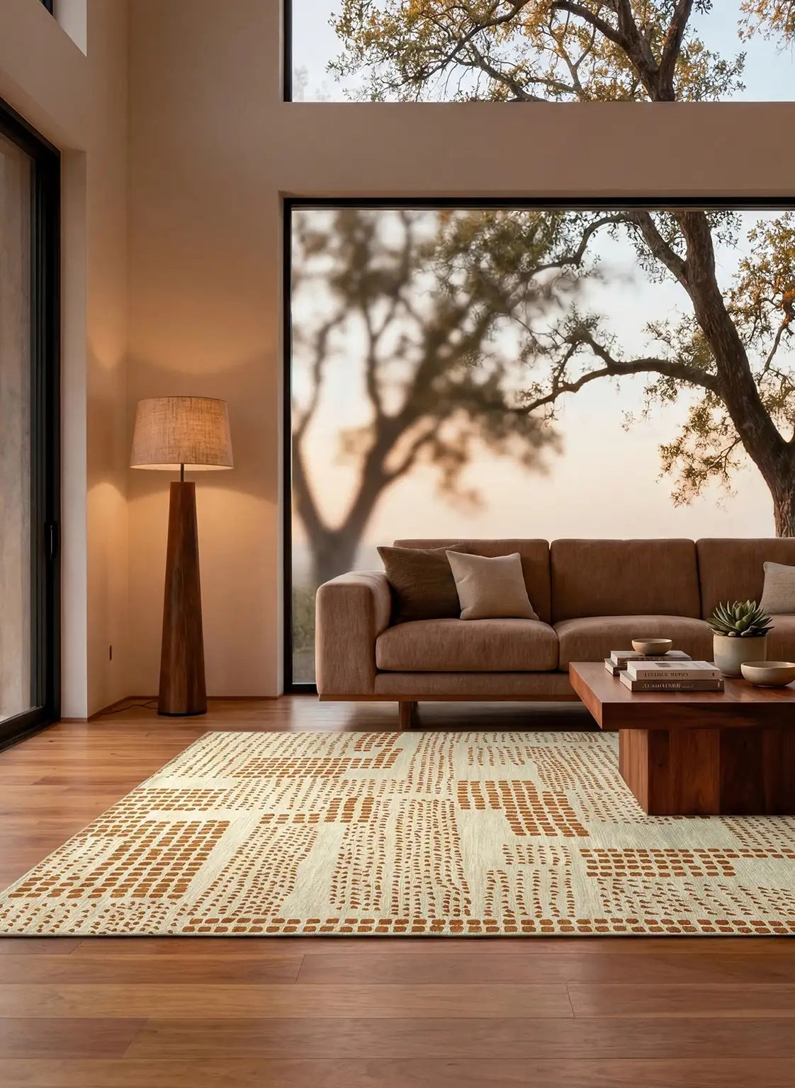 Louis de Poortere Craft Zen Garden 2079 Dryed Banana vloerkleed in interieur