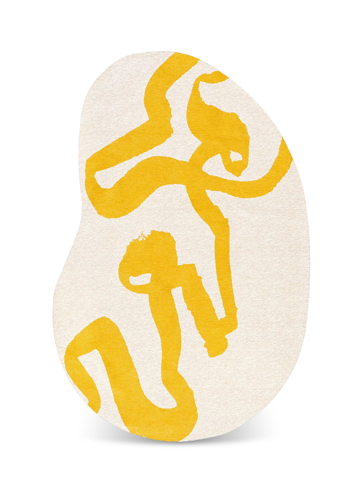 Louis de Poortere Craft Ribbon 2084 Pure Yellow vloerkleed in organische vorm