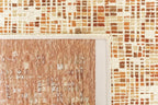 Close-up van het dessin van het Louis de Poortere Gallery Cubik 2098 Pumpkin vloerkleed