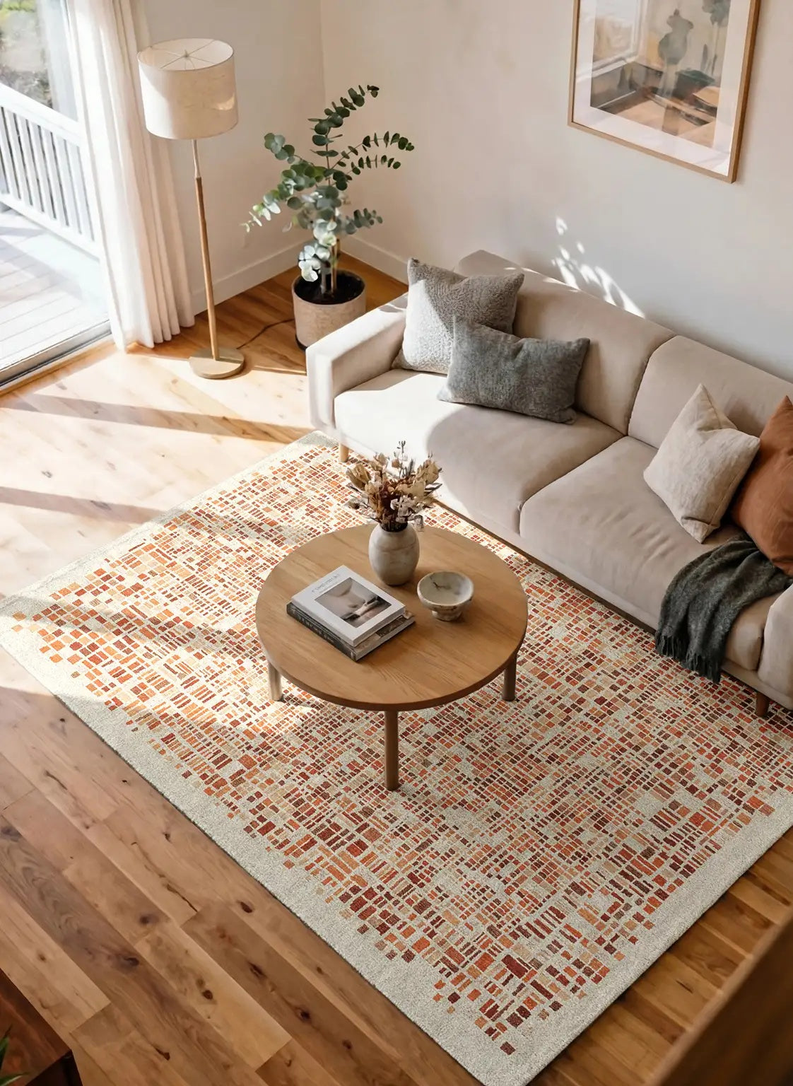Louis de Poortere Gallery Cubik 2098 Pumpkin vloerkleed in interieur