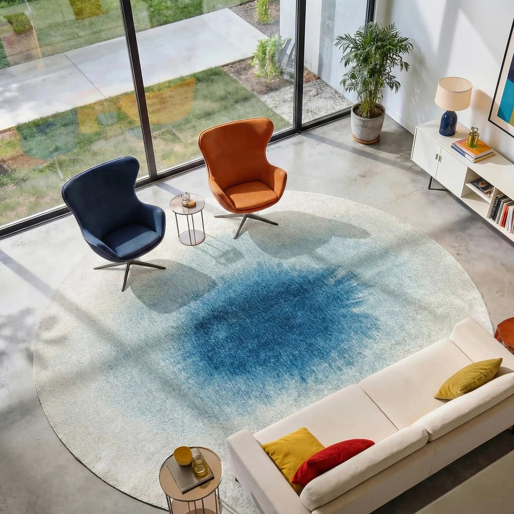 Louis de Poortere Meditation Drop 2102 Dream In Blue vloerkleed in interieur