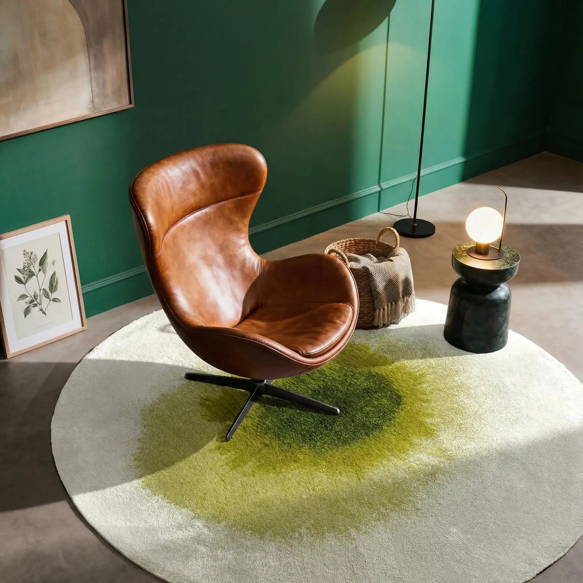Louis de Poortere Meditation Drop 2105 Green Pepper vloerkleed in interieur