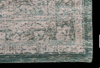 Louis de Poortere Fading World Medallion 8259 Jade Oyster vloerkleed met een plooi, dun en soepel