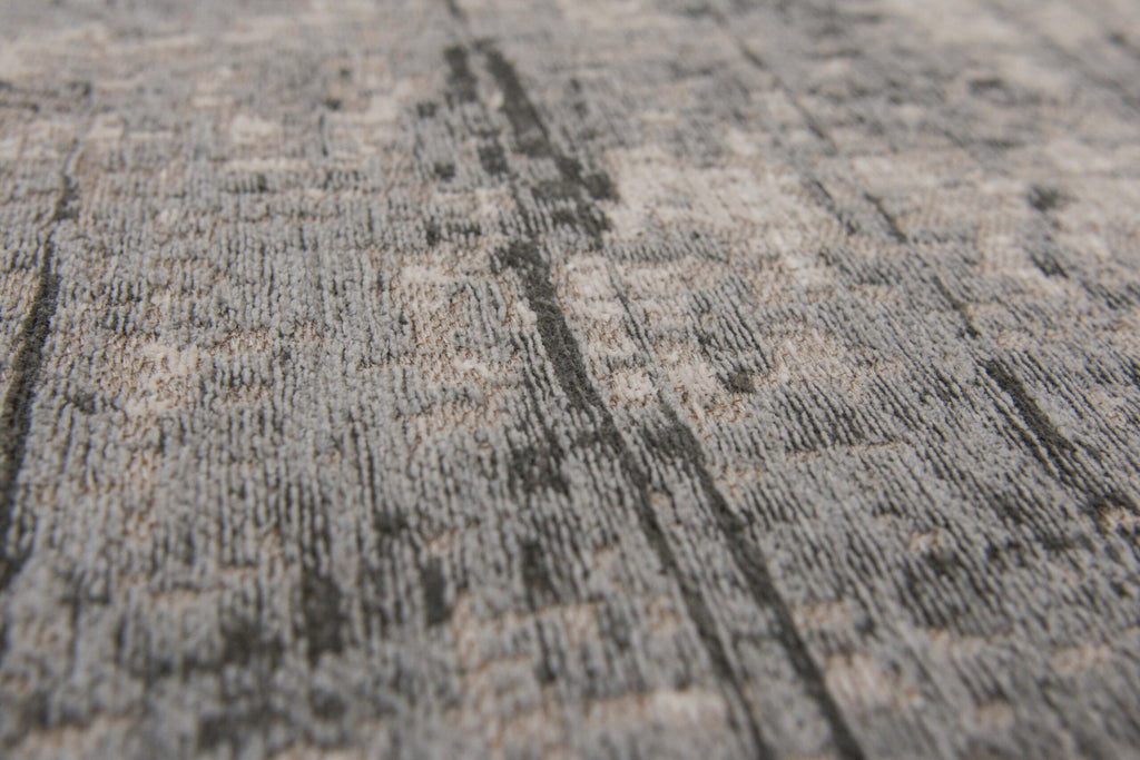 Close-up van het dessin van het Louis de Poortere Mad Men Griff 8420 Jersey Stone vloerkleed