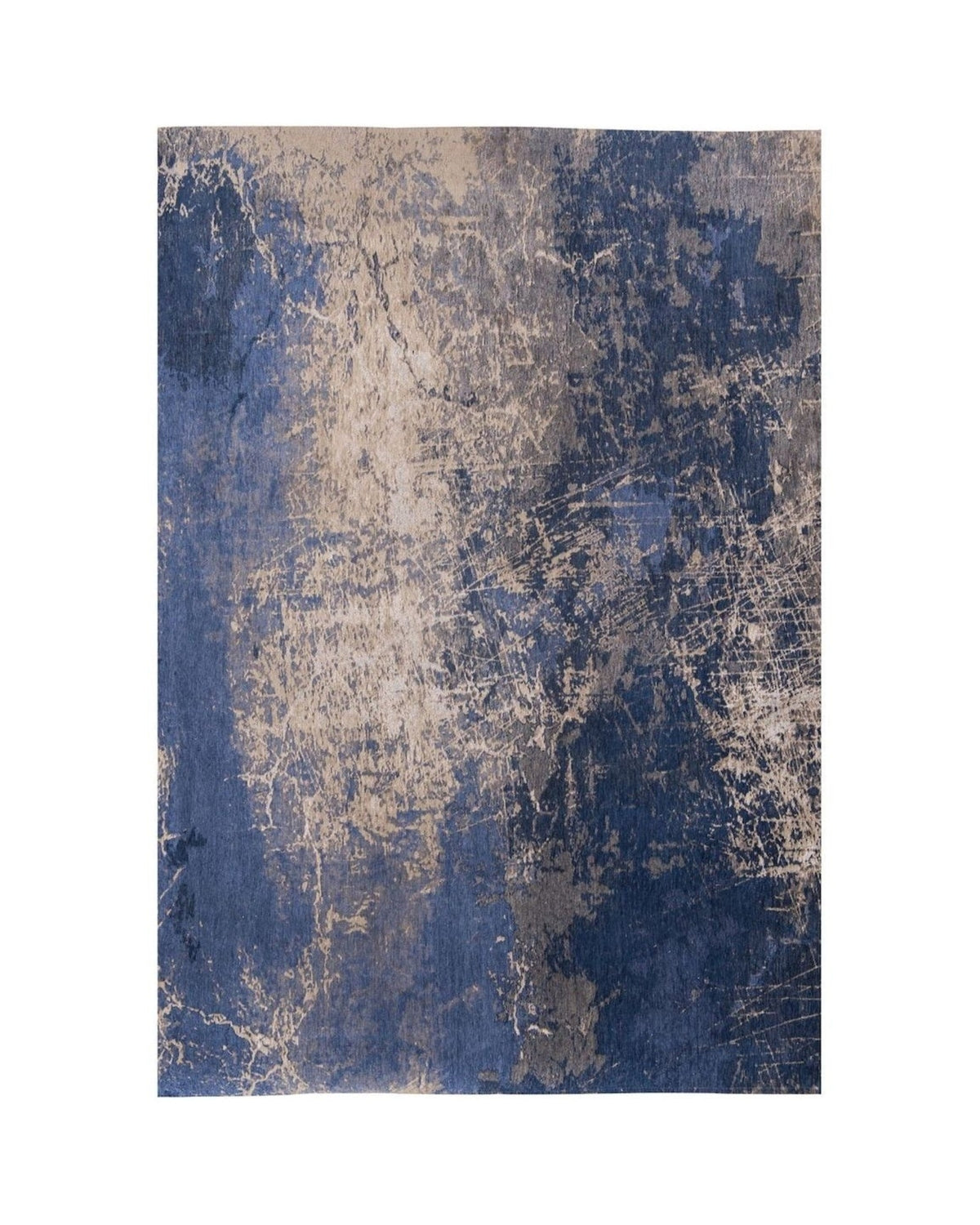 Louis de Poortere Mad Men Cracks 8629 Abyss Blue vloerkleed