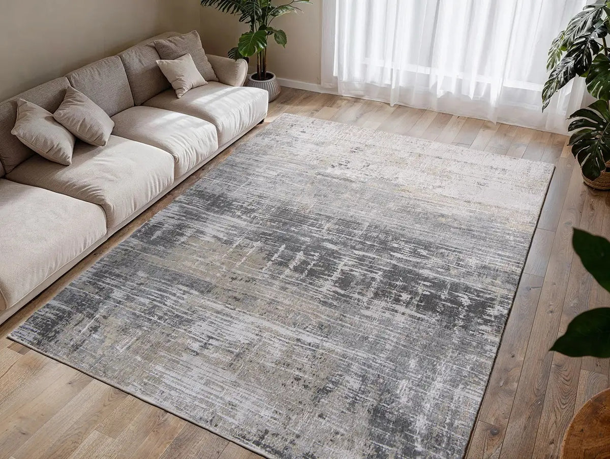 Louis de Poortere Atlantic Streaks 8716 Coney Grey vloerkleed in interieur