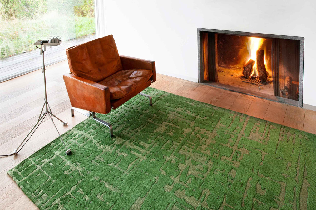 Louis de Poortere Structures Baobab 9202 Perrier's Green vloerkleed in interieur