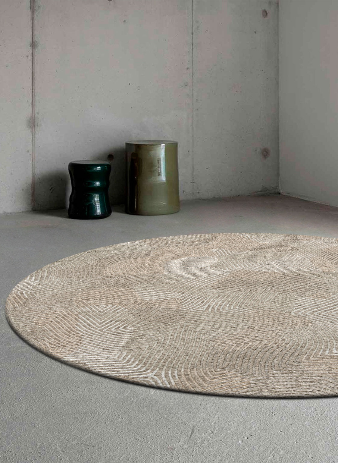 Louis de Poortere Meditation Coral 9229 Shell Beige vloerkleed in ronde maat, in interieur