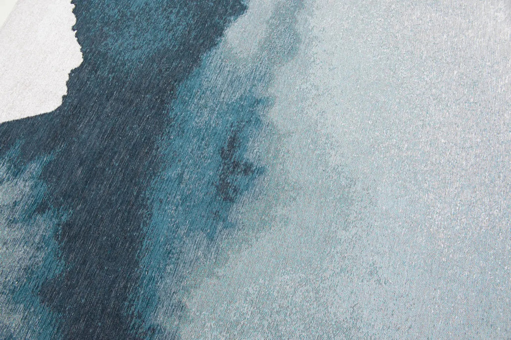 Close-up van het dessin van het Louis de Poortere Meditation Lagoon 9332 Inkjet vloerkleed