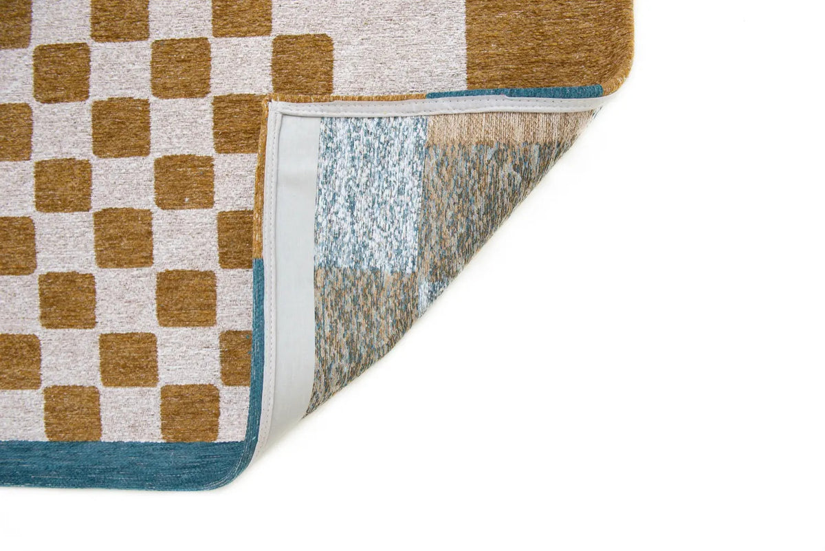 Achterkant van het Louis de Poortere Craft Chess 9338 Honey vloerkleed