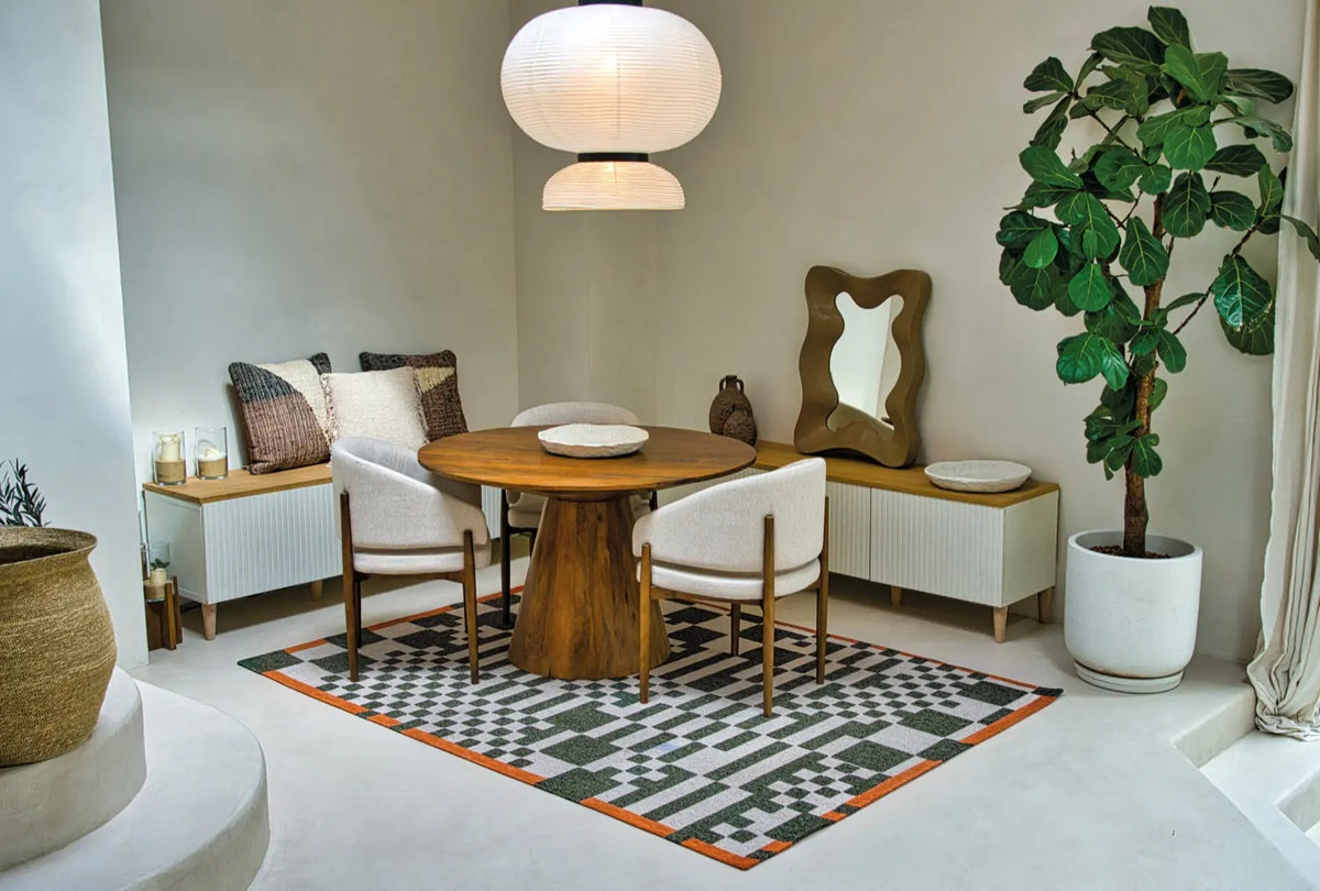 Louis de Poortere Craft Chess 9339 Deep Green vloerkleed in interieur