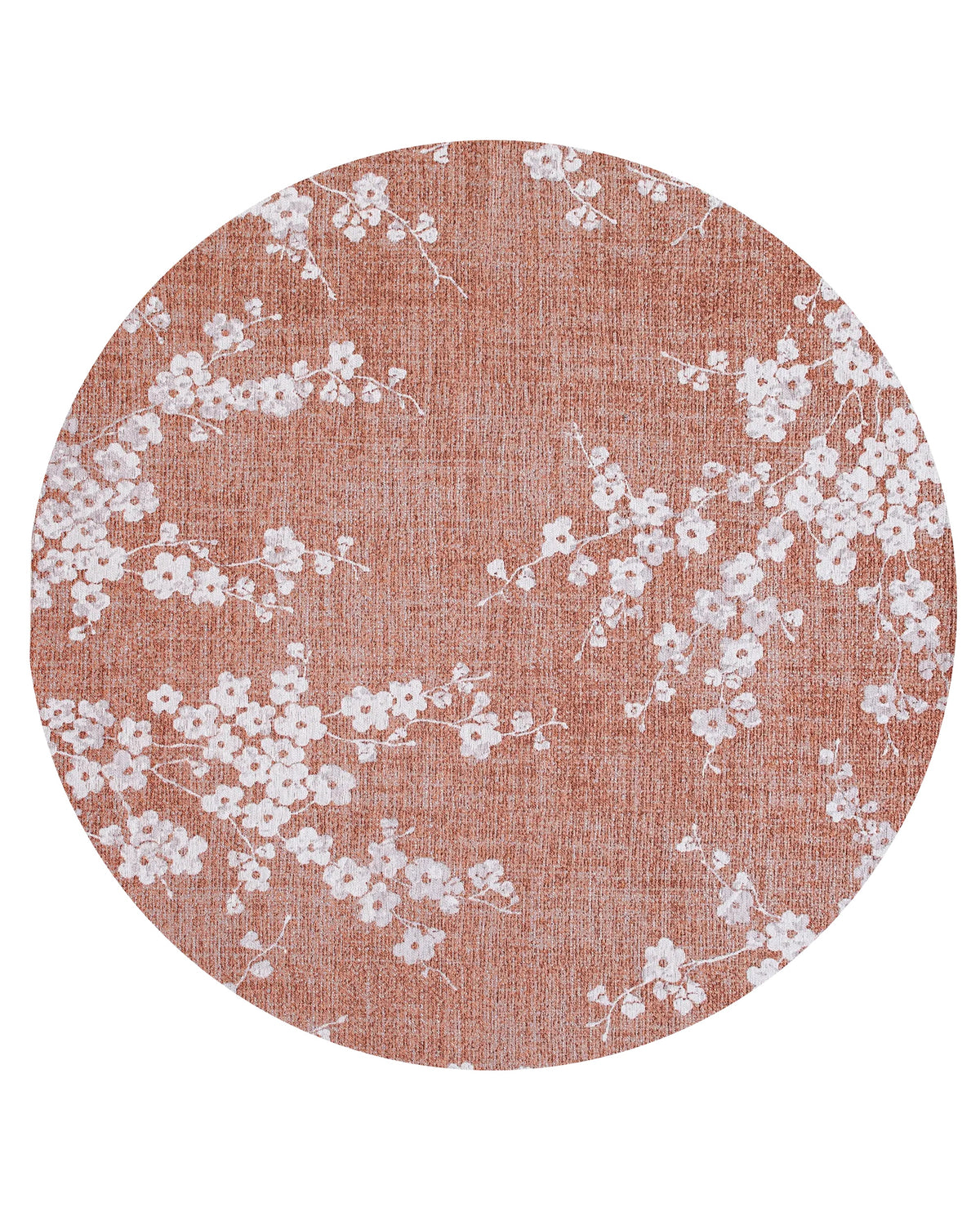 Louis de Poortere Sakura 9371 Copper Pink vloerkleed in ronde maat