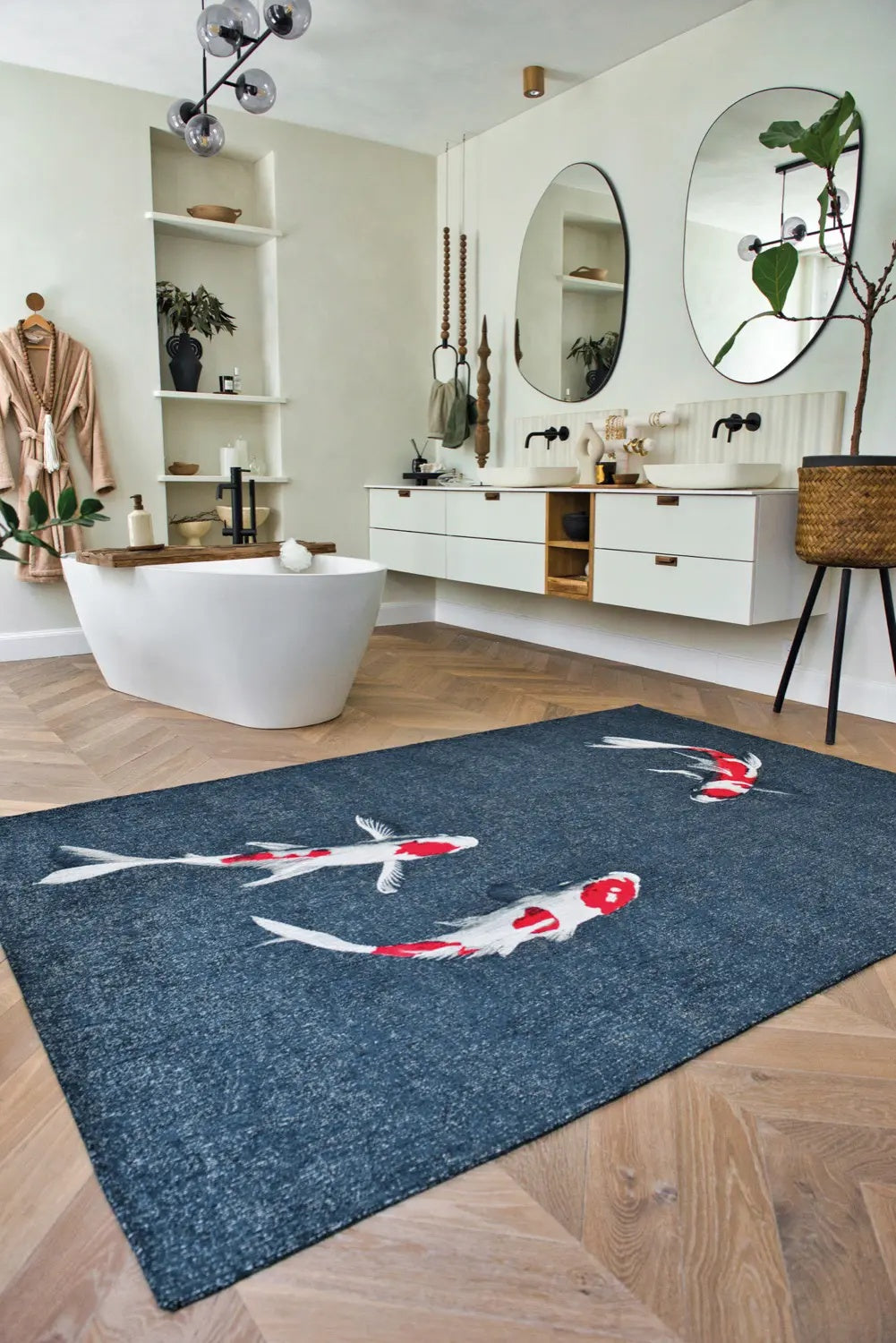Louis de Poortere Pop Koi 9390 Japanese Pond vloerkleed in interieur