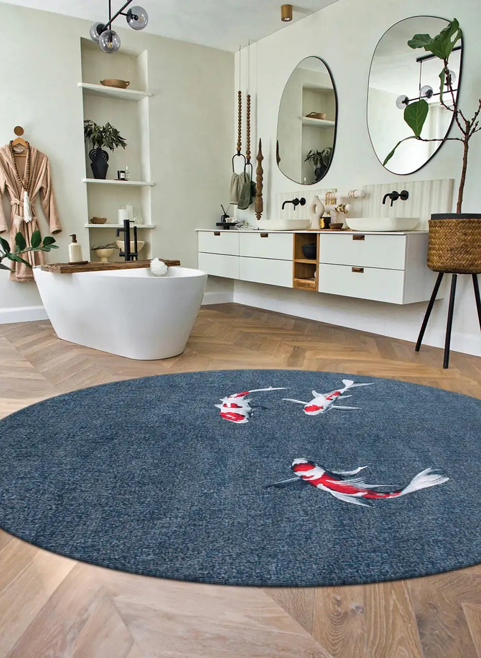Louis de Poortere Pop Koi 9390 Japanese Pond vloerkleed in interieur