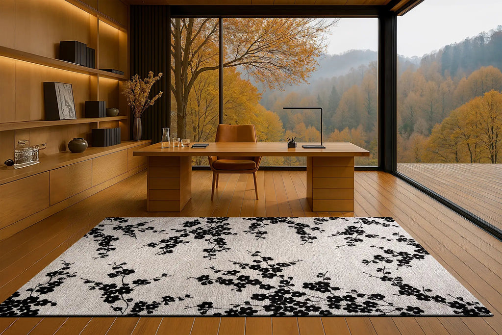 Louis de Poortere Sakura 9835 Night Snow vloerkleed in interieur