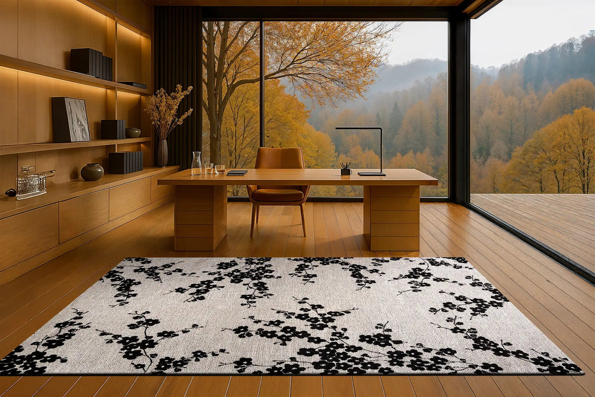Louis de Poortere Sakura 9835 Night Snow vloerkleed in interieur