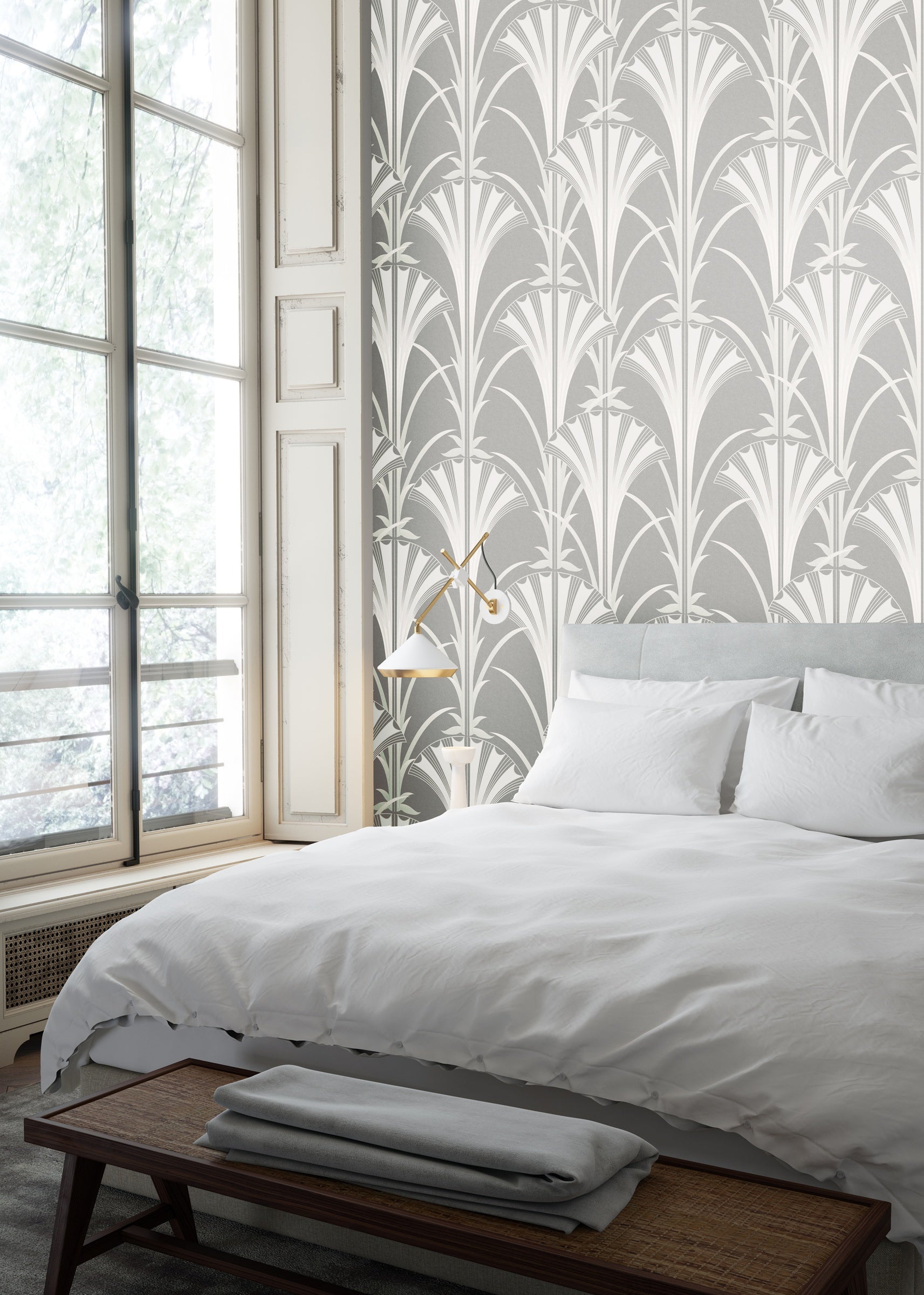 Masureel behang Grada Silver in interieur