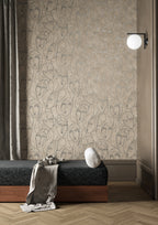 Masureel behang Nefertiti Taupe in interieur