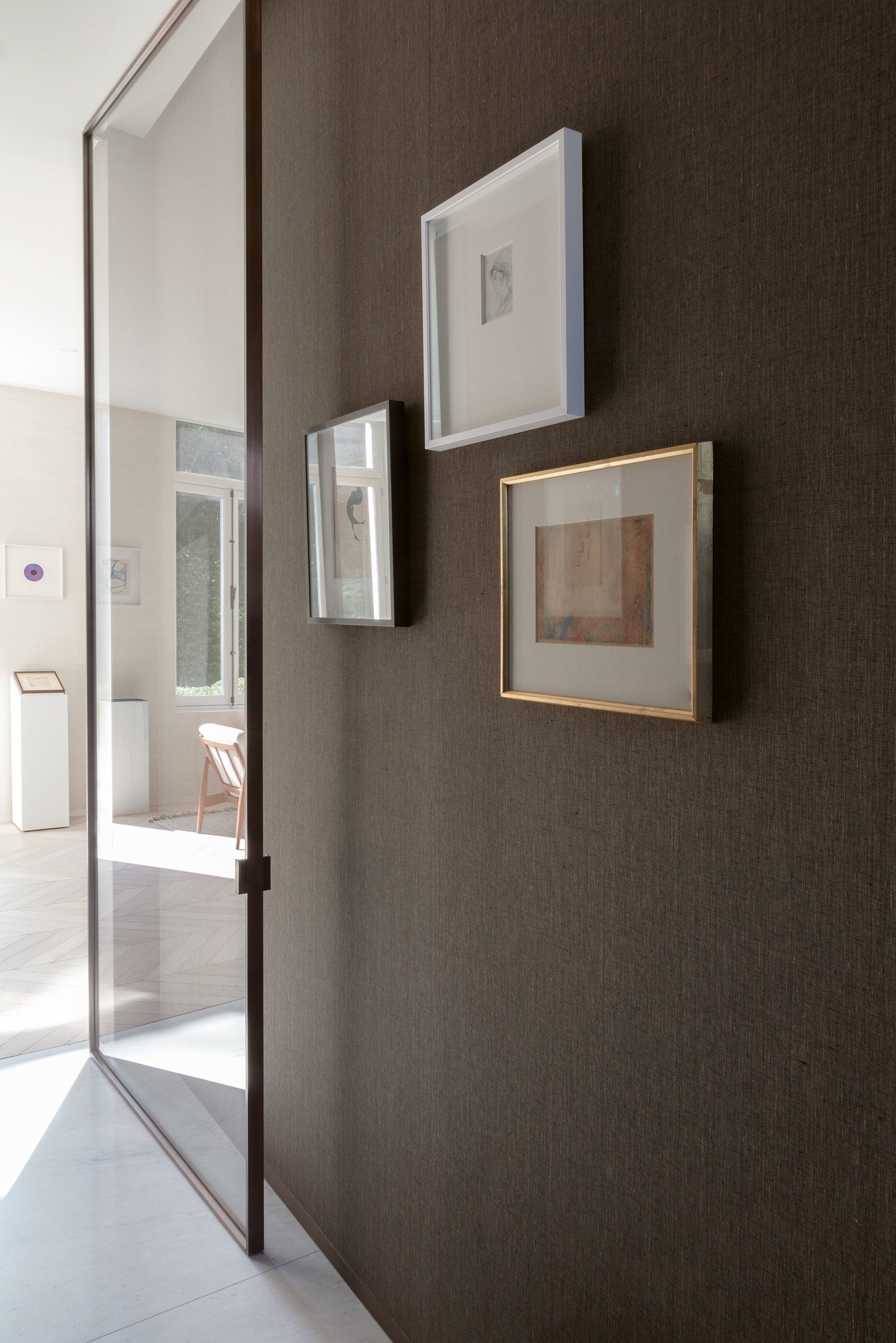 Masureel behang Flax Coffee in interieur