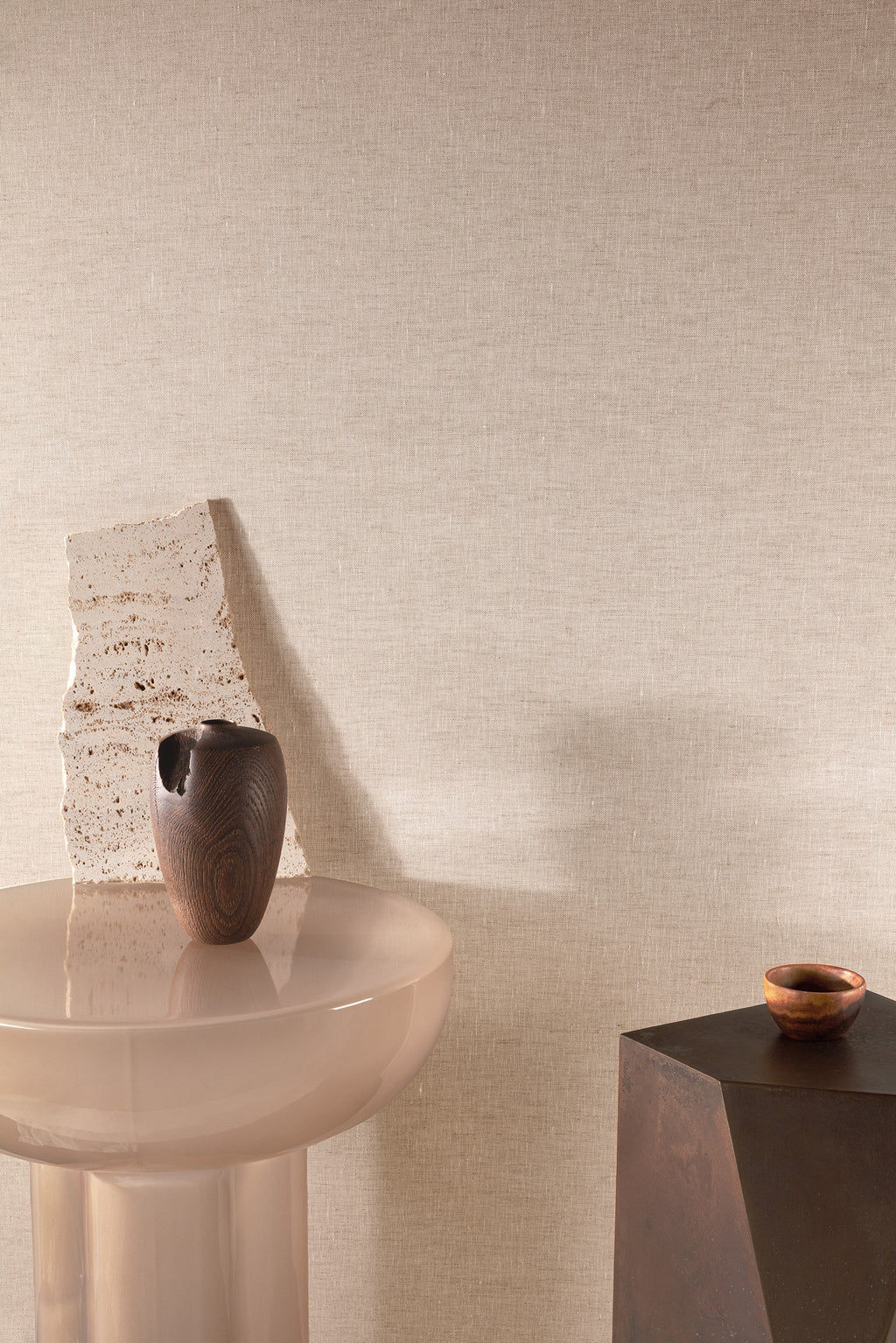Masureel behang Flax Blush in interieur