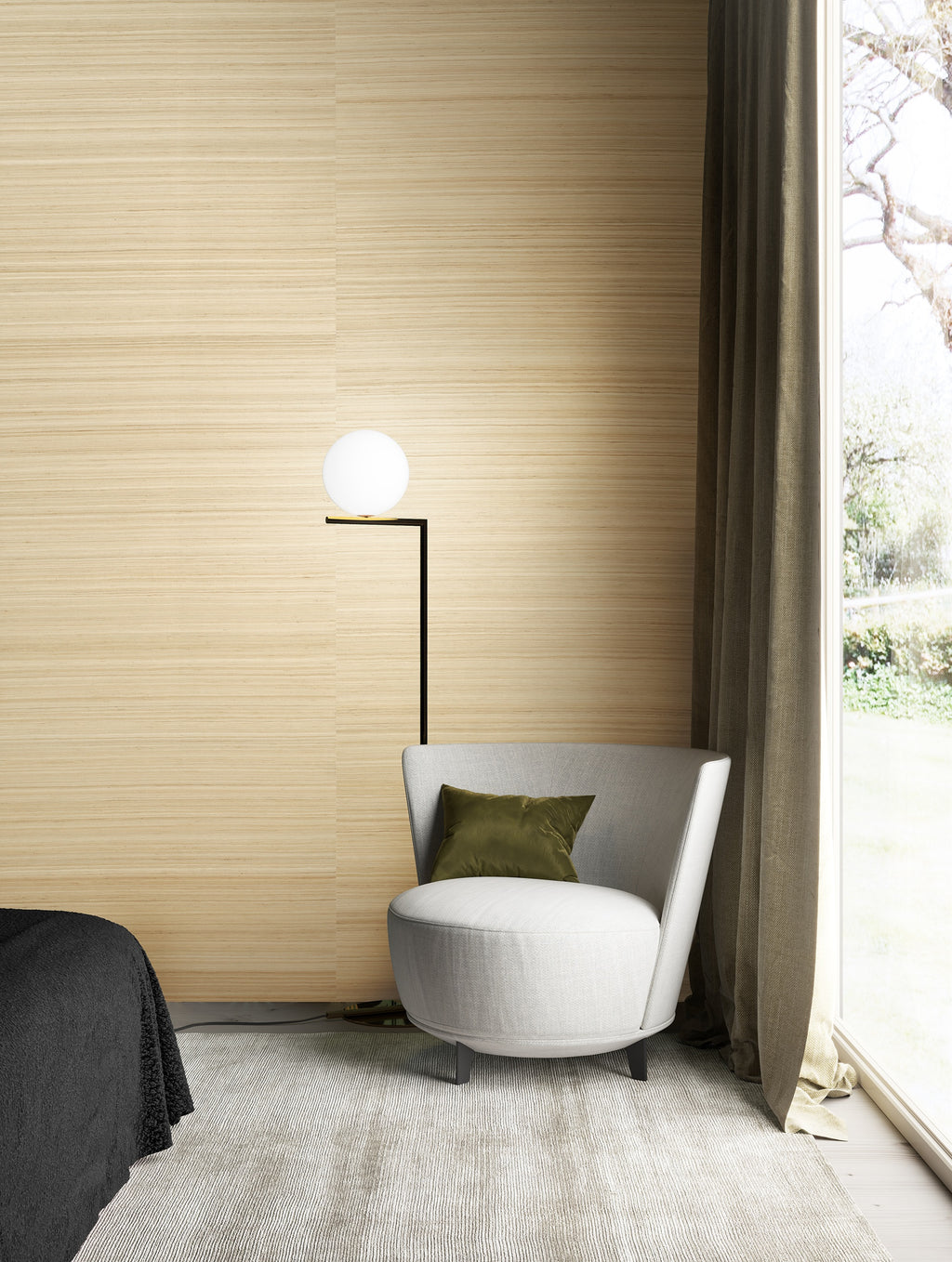 Masureel behang Cocoon Sand in interieur