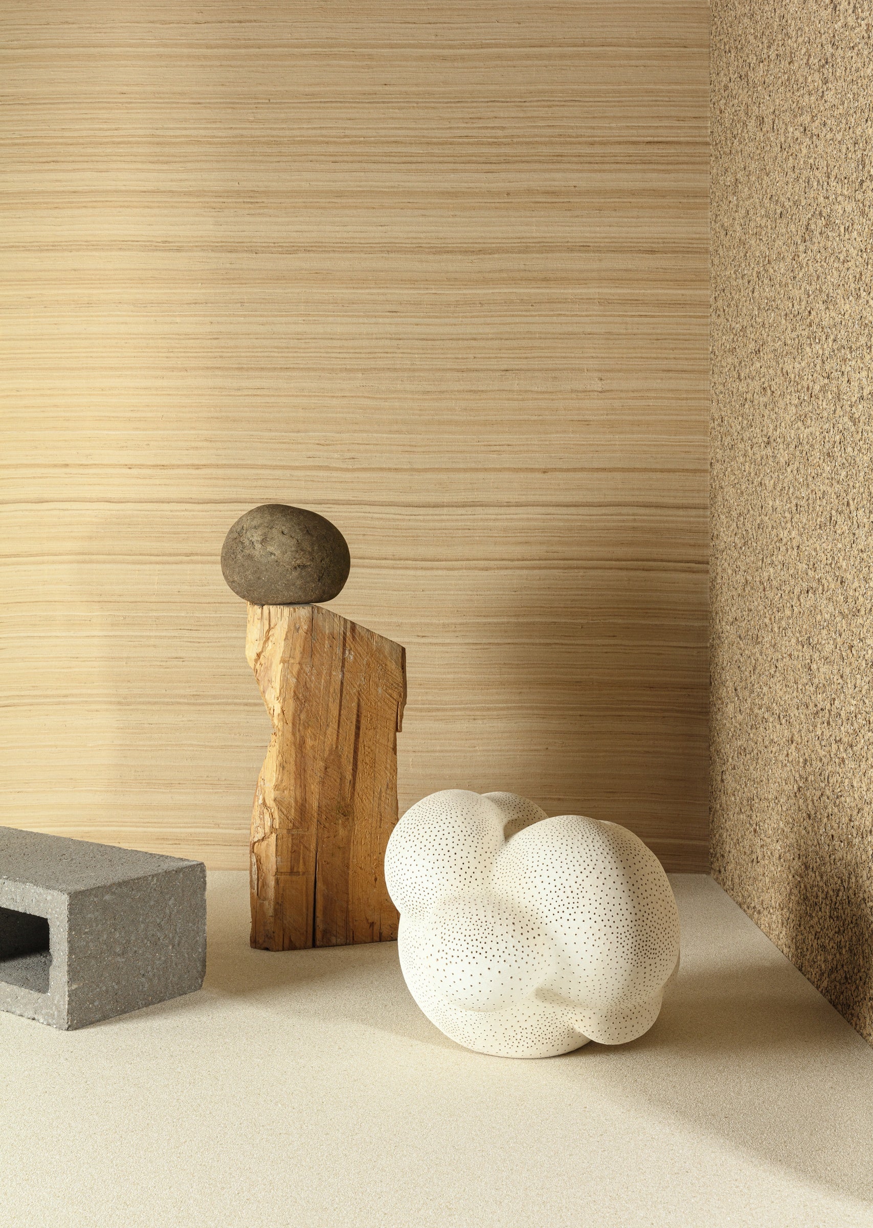 Masureel behang Cocoon Raffia in interieur