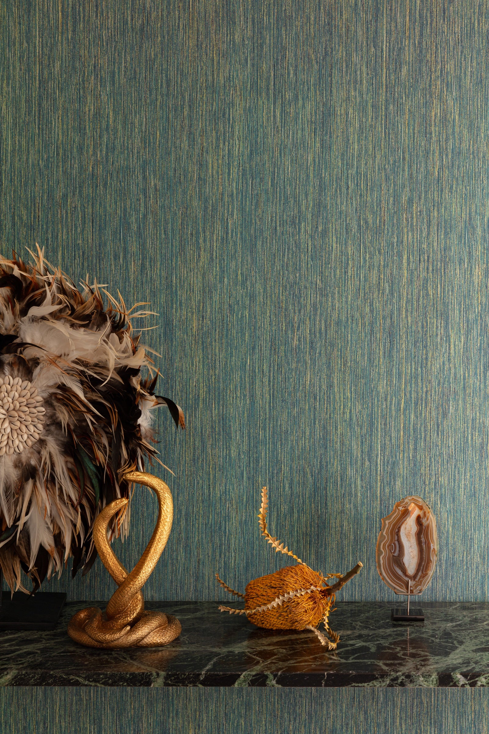 Masureel behang Barque Peacock in interieur