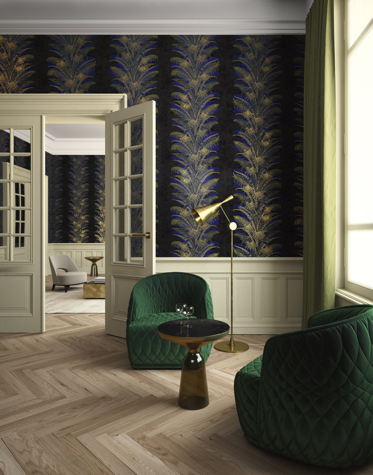 Masureel behang Verdura Peacock in interieur
