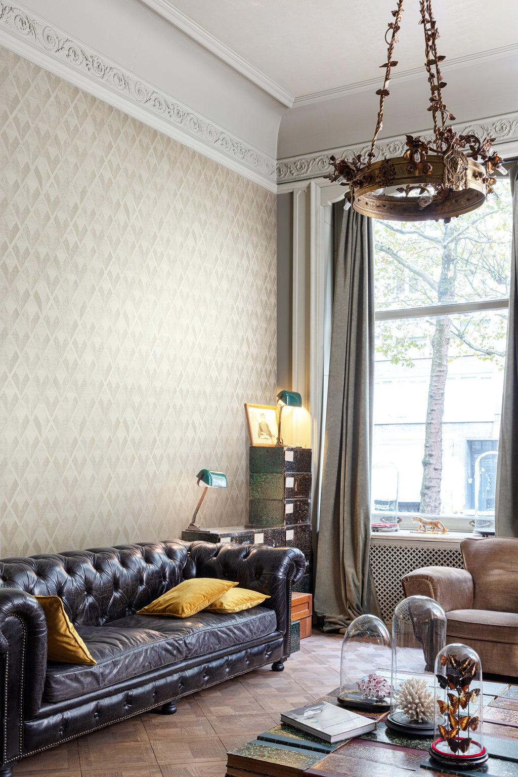 Masureel behang Facet Ivory in interieur