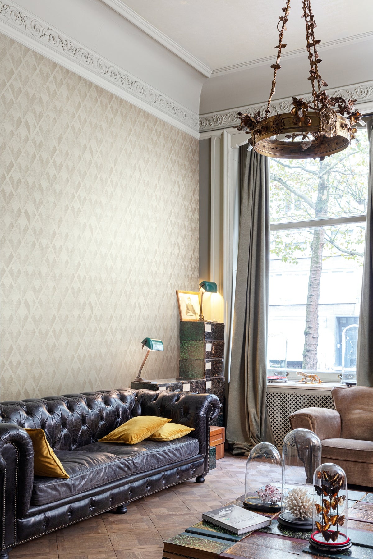 Masureel behang Facet Ivory in interieur