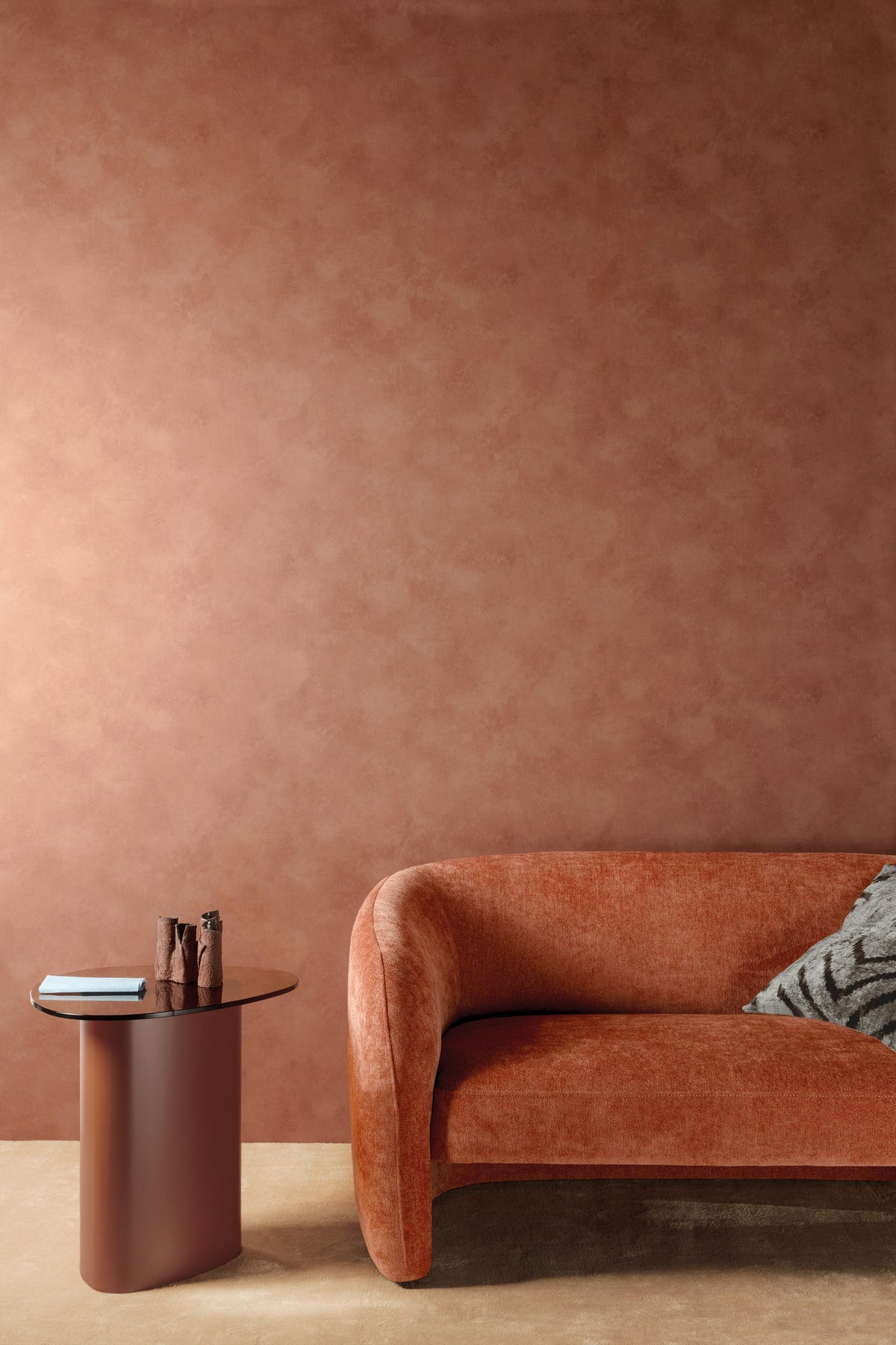 Masureel behang Calce Sienna in interieur