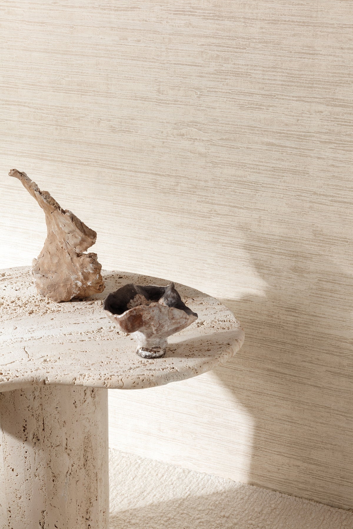 Masureel behang Stria Chalk in interieur