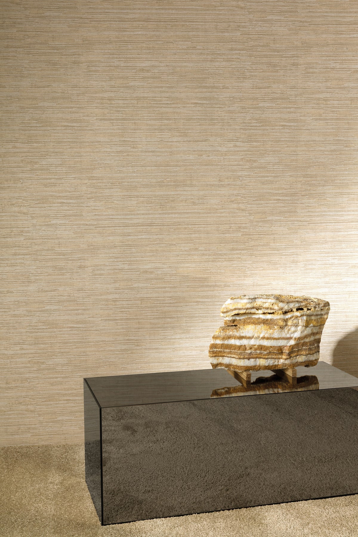 Masureel behang Stria Amber in interieur