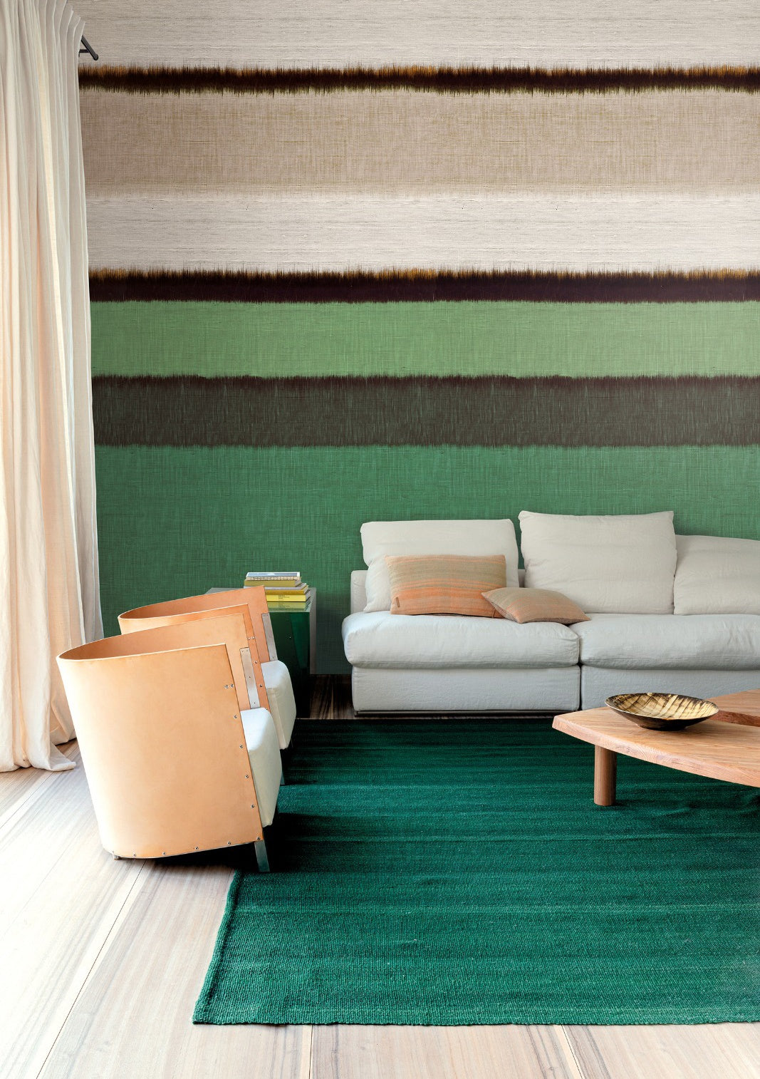 Masureel behang Stripe Wood in interieur