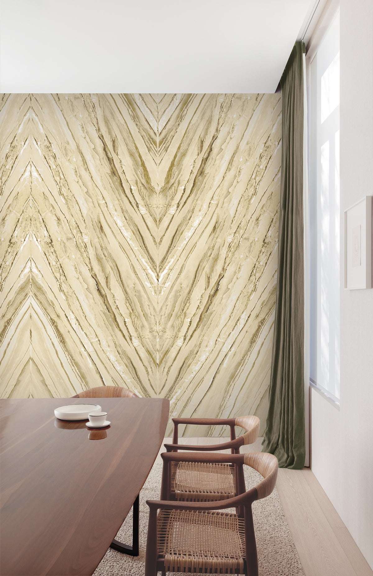 Masureel behang Orobico Moonstone in interieur